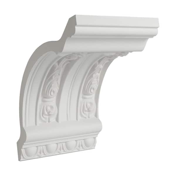 American Pro Decor 9 in. x 7-1/2 in. x 6 in. Long Long Leaves with Polyurethane Egg and Dart Crown Moulding Sample