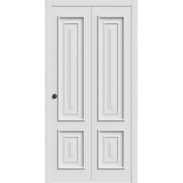 7822 84 in. x 96 in. Sold Core White Enamel Color Wood Bi-fold Door with Hardware