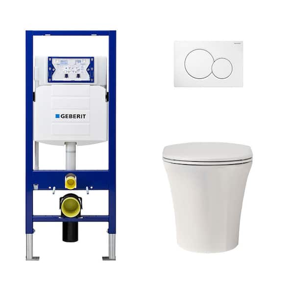 Geberit MUSE 2-piece 0.8/1.6 GPF Dual Flush Elongated Toilet with 2 in. x 6 in. Concealed Tank and Plate in White, Seat Included