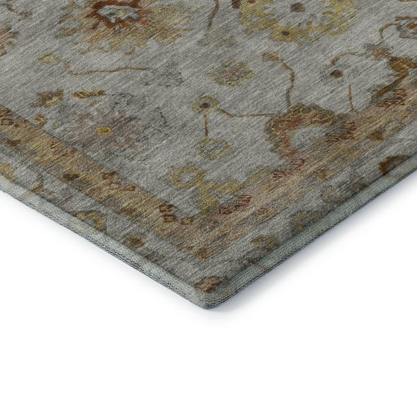 Mayfield Premium Machine Washable Abstract AMF2045 Taupe 9 ft. x 12 ft. Area Rug