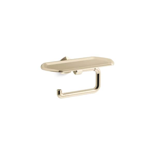 KOHLER Occasion Toilet Paper Holder with Tray in Vibrant French Gold