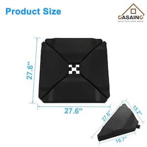 180 lbs. 4-Pieces Patio Umbrella Base Plate Set in Black