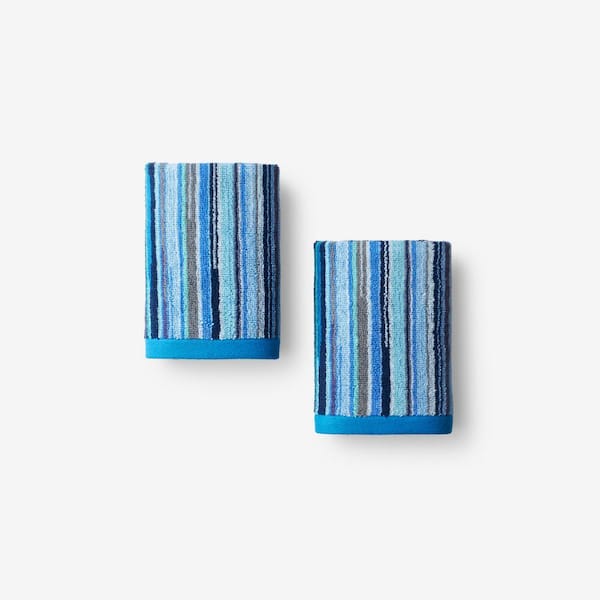 Rhythm Blue Striped Cotton Wash Cloth
