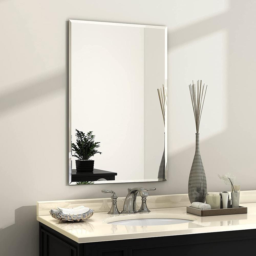 Elegant 30" x 40" Beveled Edge Frameless Rectangular Wall Mirror