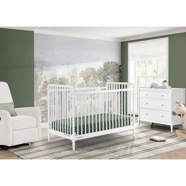 Saint 4-in-1 Convertible Crib-Greenguard Gold Certified, Bianca White