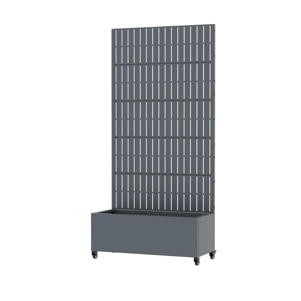72 in. H x 35 in. W Metal Dark Grey Rectangle Pots and Planter Raised Box with Trellis for Vine Climbing Plants price history on PriceWatchPro