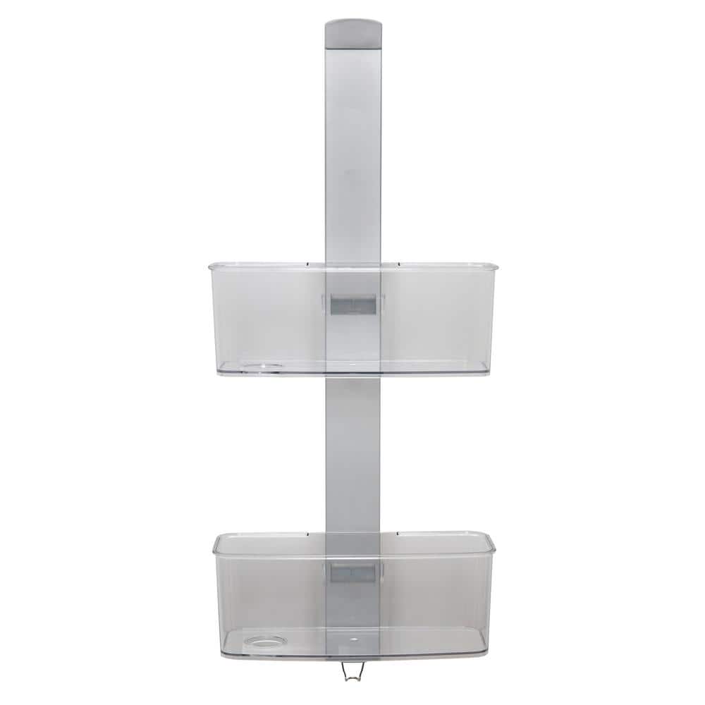 Adjustable Silver Aluminum Over the Door Shower Organizer