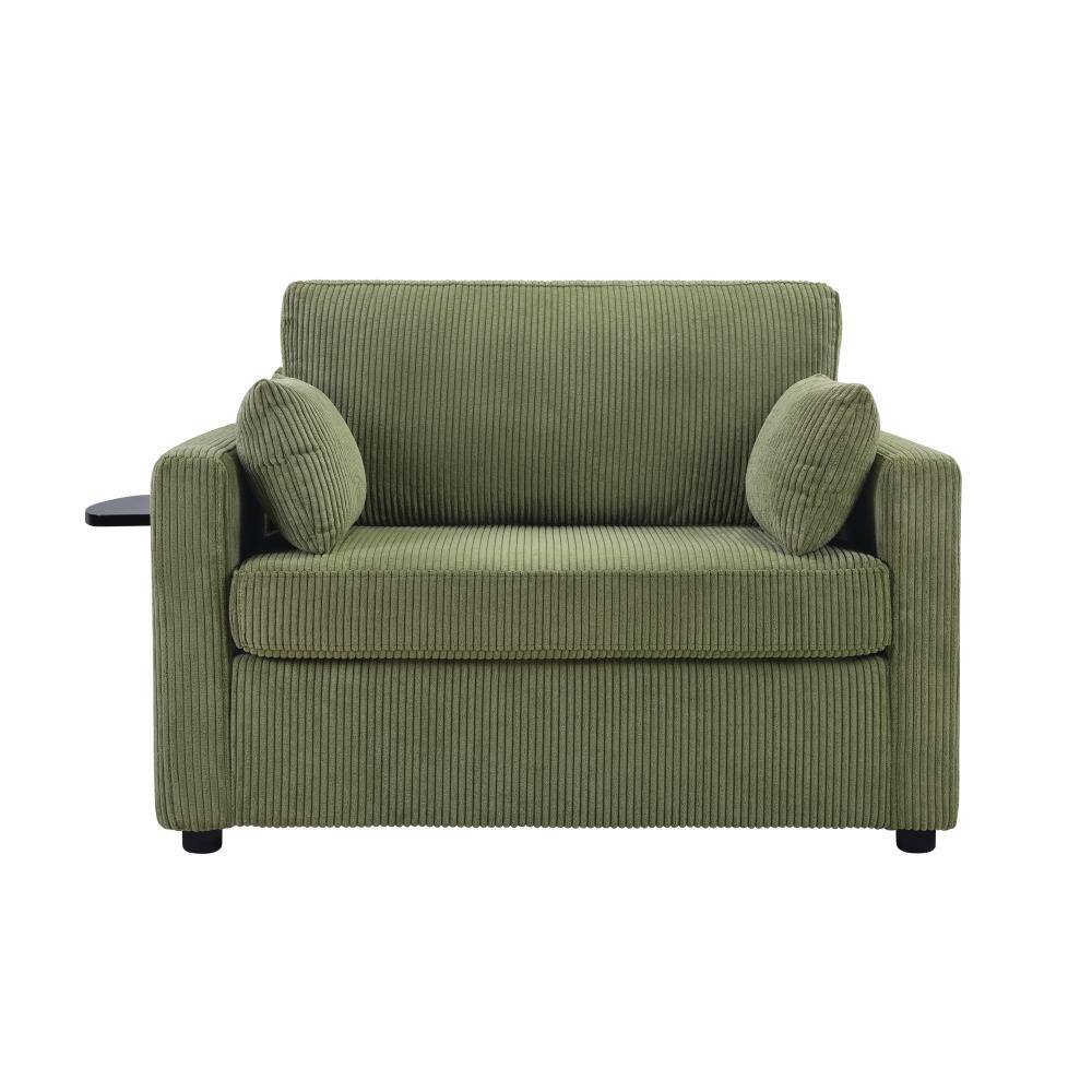 47.2 in. Green Corduroy Twin Size Sofa Bed with Foldable Side Table, USB Ports, and Storage Pocket price history on PriceWatchPro