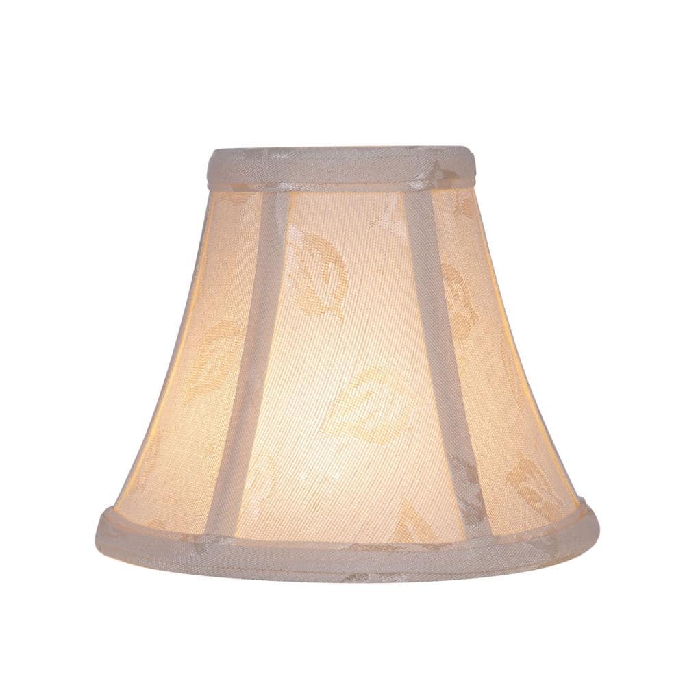 Off-White Jacquard Textured Fabric Bell Lamp Shade Set