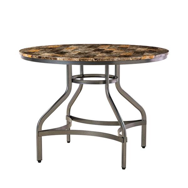 ARTFUL LIVING DESIGN Olga Market Brown Urban Faux Marble Top 42 in. 4 Legs Dining Table Seat 4