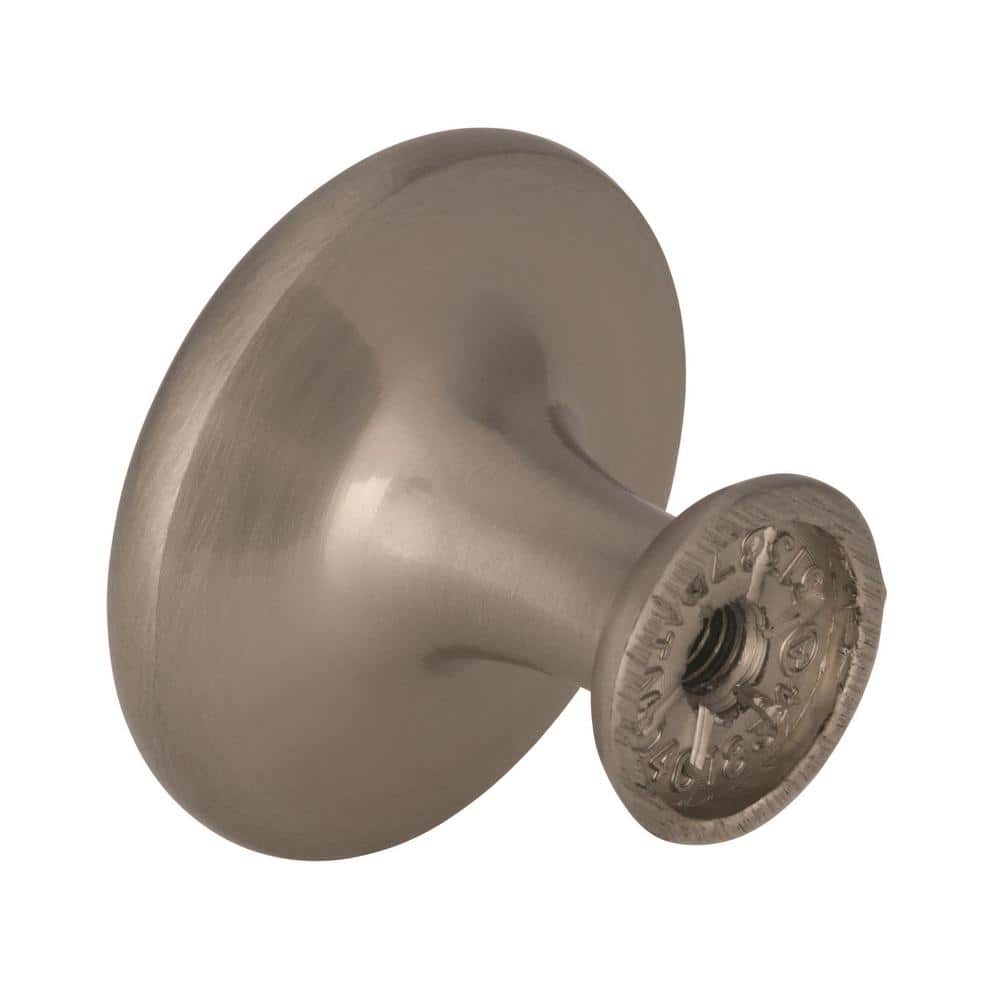 Satin Nickel Round Cabinet Knob with Mounting Hardware