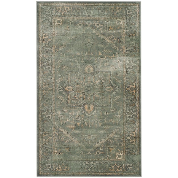 Vintage 3 ft. x 6 ft. Gray/Multi Distressed Floral Area Rug