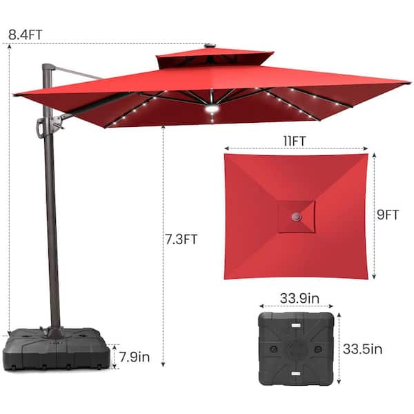 fiberbilt patio umbrella Fiberbuilt Fiberglass Ribbed Market Umbrella, 11', Pulley & Pin Style