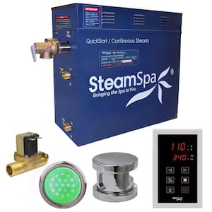 Indulgence 6kW QuickStart Steam Bath Generator Package with Built-In Auto Drain in Polished Chrome