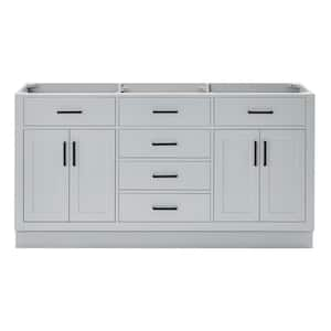 Hepburn 66 in. W x 21.5 in. D x 34.5 in. H Double Sinks Freestanding Bath Vanity Cabinet Without Top in Grey