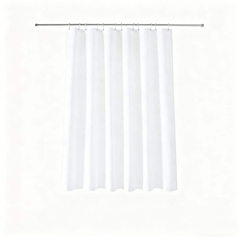 72 in. W x 72 in. L Heavyweight Polyester Waffle Weave Fabric Shower Curtain with 12 Plastic Hooks in White price history on PriceWatchPro