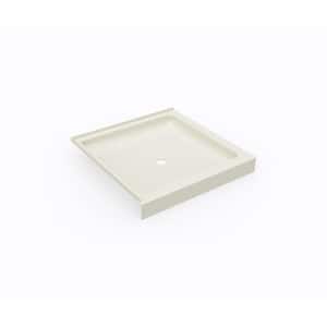 36 in. x 36 in. Solid Surface Double Threshold Shower Pan in Bone