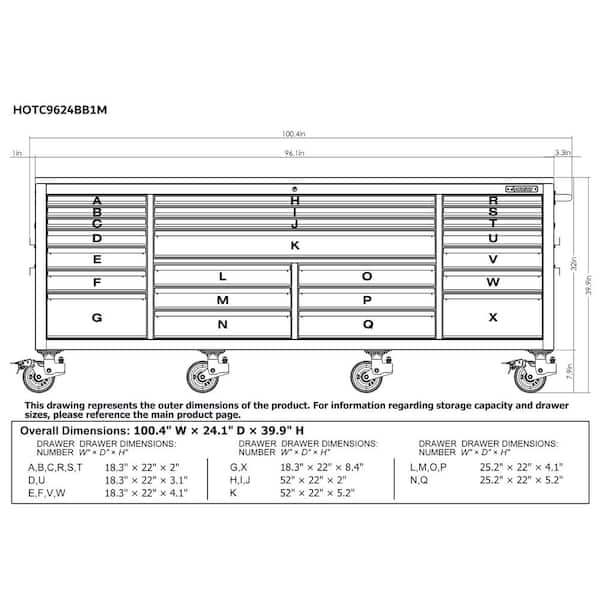 Husky Tool Storage Heavy Duty 96 in. W x 24 in. D Matte Black