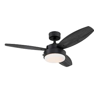 Alloy 42 in. LED Indoor Matte Black Ceiling Fan with Light Fixture