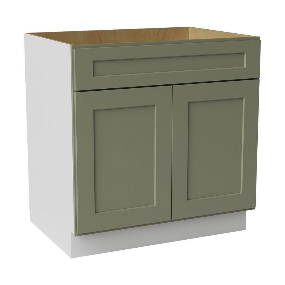 33 in. W x 24 in. D x 34.5 in. H Ready to Assemble Solid Wood Shaker Base Kitchen Cabinet in Sage Green price history on PriceWatchPro