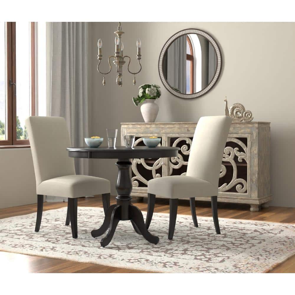 Fairview Antique Black 42" Round Pedestal Wood Dining Table