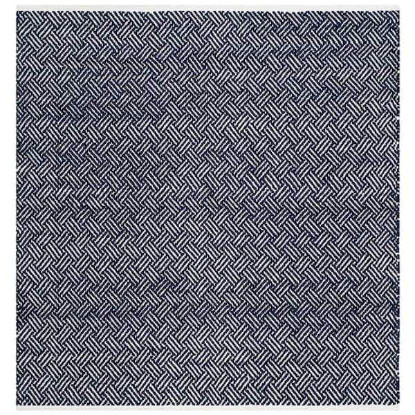 SAFAVIEH Boston Navy 4 ft. x 4 ft. Square Gradient Geometric Solid Area Rug