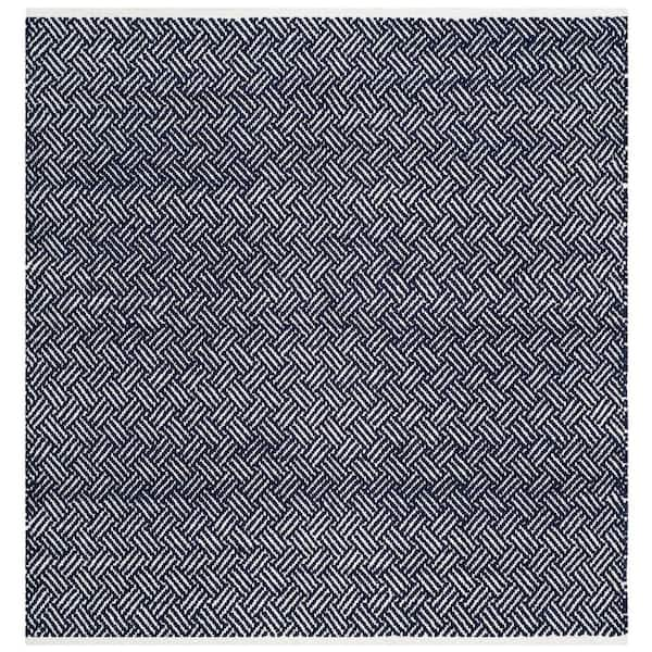 SAFAVIEH Boston Navy 4 ft. x 4 ft. Square Gradient Geometric Solid Area Rug