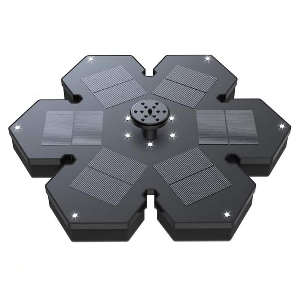 3.5 W Black Snowflake Style Solar Bird Bath Fountain with 2000mAh Battery, LED Lights and 7 Nozzles for Garden, Pool price history on PriceWatchPro