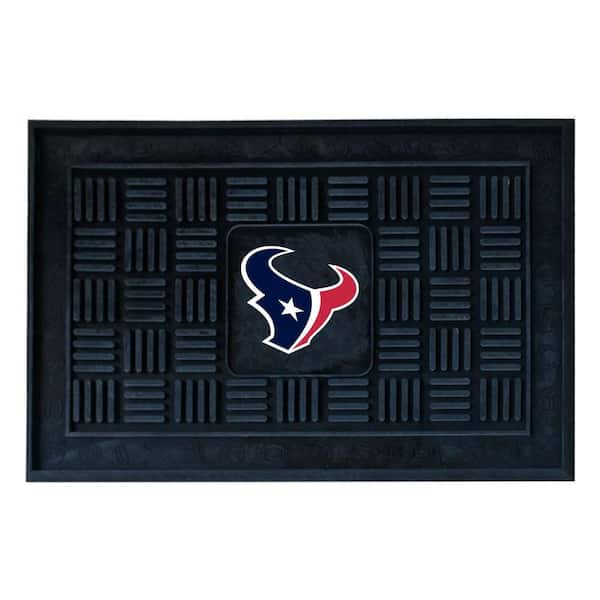 FANMATS NFL Houston Texans Black 19 in. x 30 in. Vinyl Outdoor Door Mat