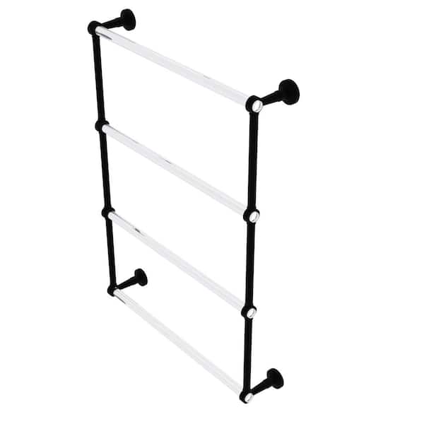 Allied Brass Pacific Beach 4-Tier 24 in. Ladder Towel Bar in Matte Black