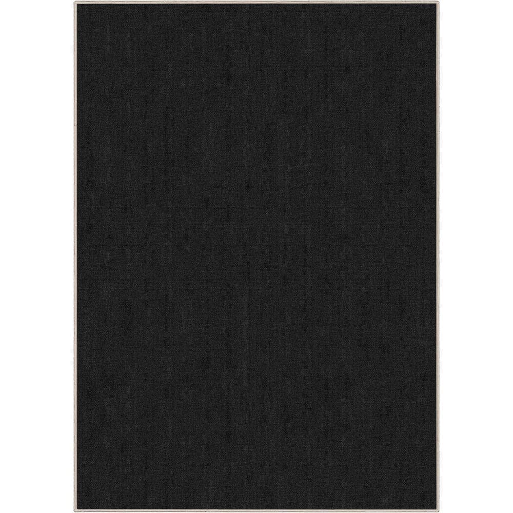 Well Woven Black 7 ft. 7 in. x 9 ft. 10 in. FlatWeave Plain Solid