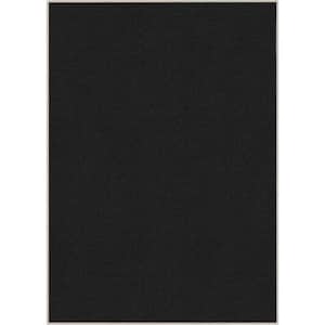 Black 7 ft. 7 in. x 9 ft. 10 in. Flat-Weave Plain Solid Modern Area Rug