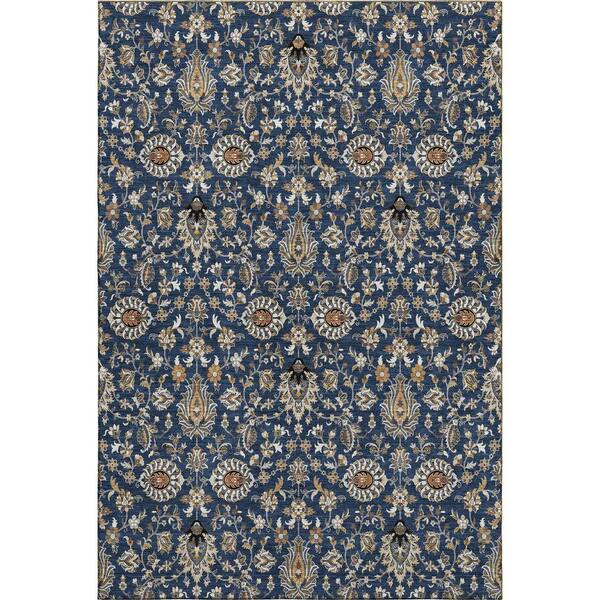 Mayfield Premium Machine Washable Abstract AMF2192 Navy 10 ft. x 14 ft. Area Rug