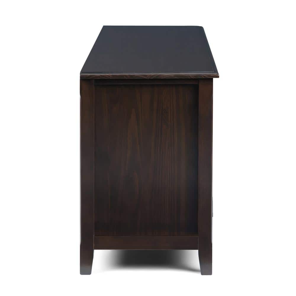 Burlington Solid Mahogany Brown 72" Transitional TV Media Stand
