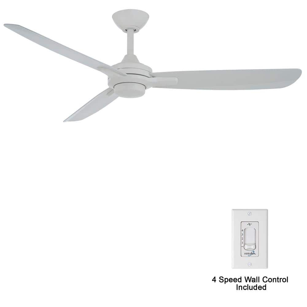 MINKAAIRE Rudolph 52 in. Indoor Flat White Ceiling Fan with Wall Control F727WHF The Home Depot