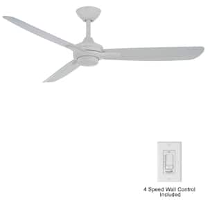 Rudolph 52 in. Indoor Flat White Ceiling Fan with Wall Control