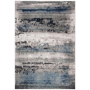 Galaxy Gray/Ivory 4 ft. x 6 ft. Abstract Area Rug