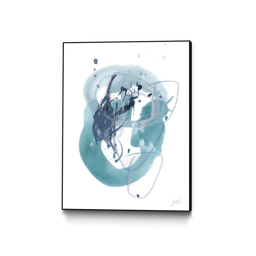 30 in. x 40 in. Aqua Orbit IV by June Erica Vess Framed Wall Art