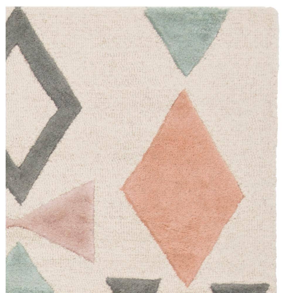 Handmade Ivory Wool Tufted Kids Playroom Rug 5' x 7'