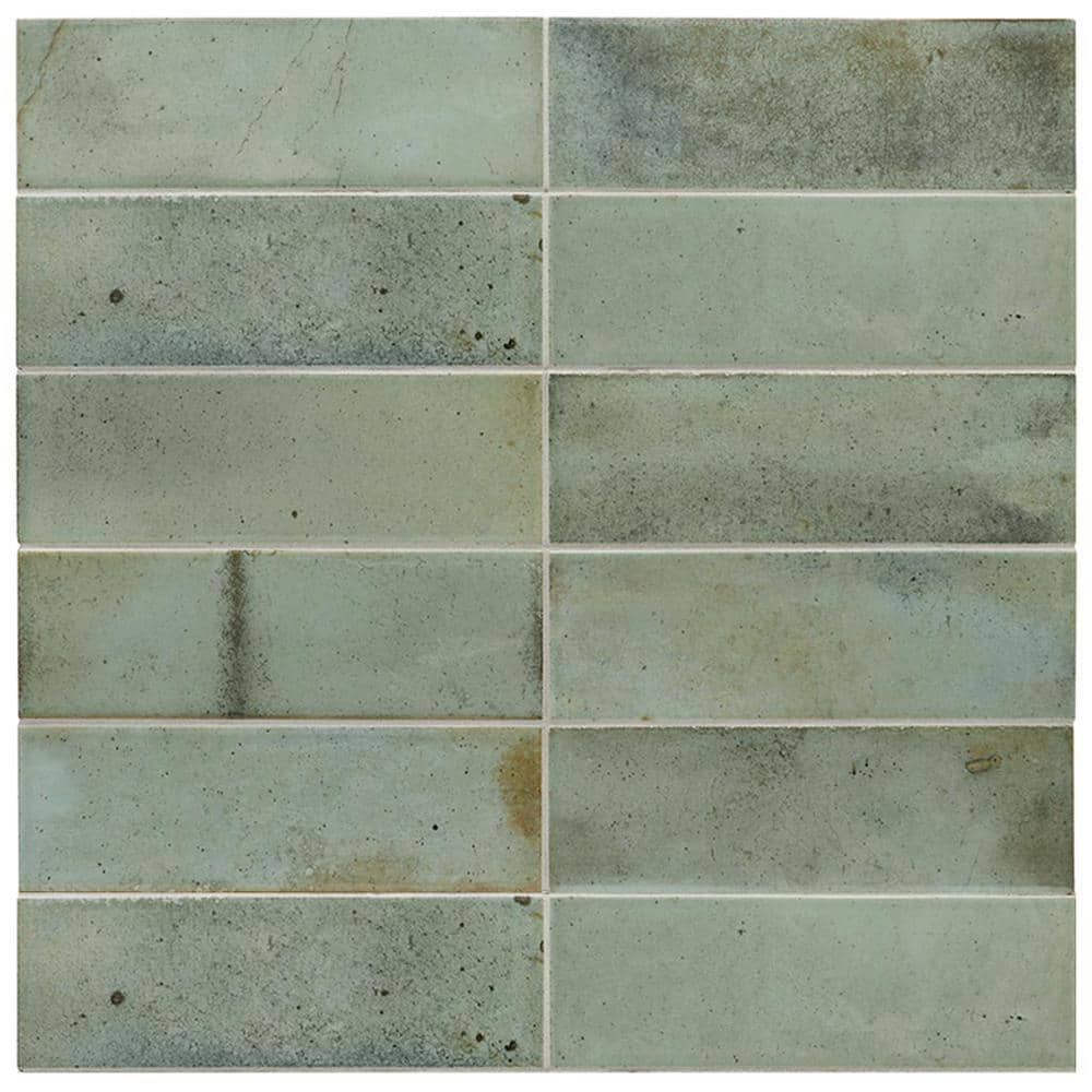 Antiek Green 2.58 in. x 7.9 in. Glossy Ceramic Subway Wall and Floor Tile Sample (0.11 Sq. ft./case) (1-pack) price history on PriceWatchPro