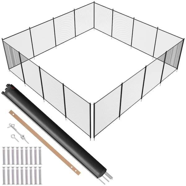 SKYSHALO Pool Fence, 4 x 48 ft. Pool Fences for Inground Pools, Removable Child Safety Pool Fencing, Easy DIY Installation Fence