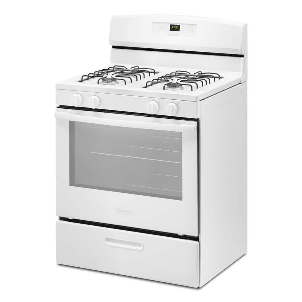 30-Inch White Freestanding Natural Gas Range with Broiler Drawer