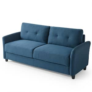 Ricardo 78 in. Round Arm 3-Seater Sofa in Lyon Blue