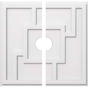 1 in. P X 9 in. C X 26 in. OD X 4 in. ID Knox Architectural Grade PVC Contemporary Ceiling Medallion, Two Piece