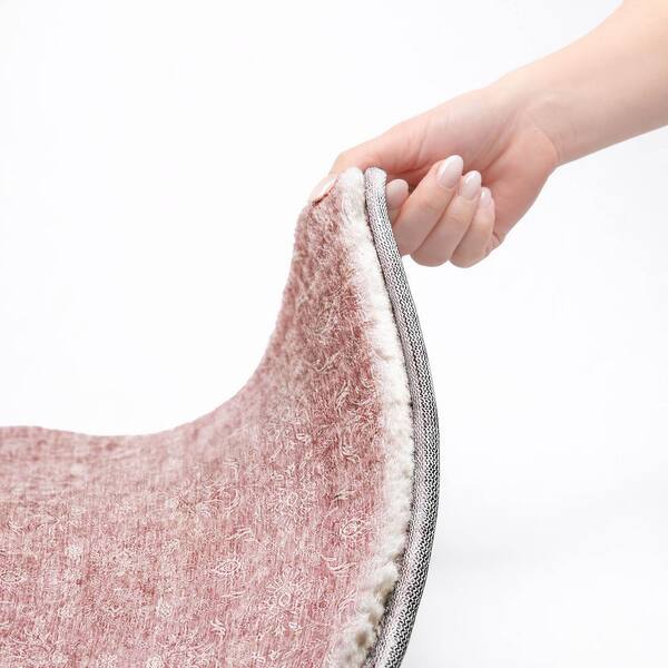 Dream Shag Premium Machine Washable Abstract ADS703 Blush 3 ft. x 5 ft. Area Rug