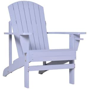 Gray Wood Outdoor Weather Resistant Folding Adirondack Chair for Outside, Deck, Garden, Backyards and Balcony