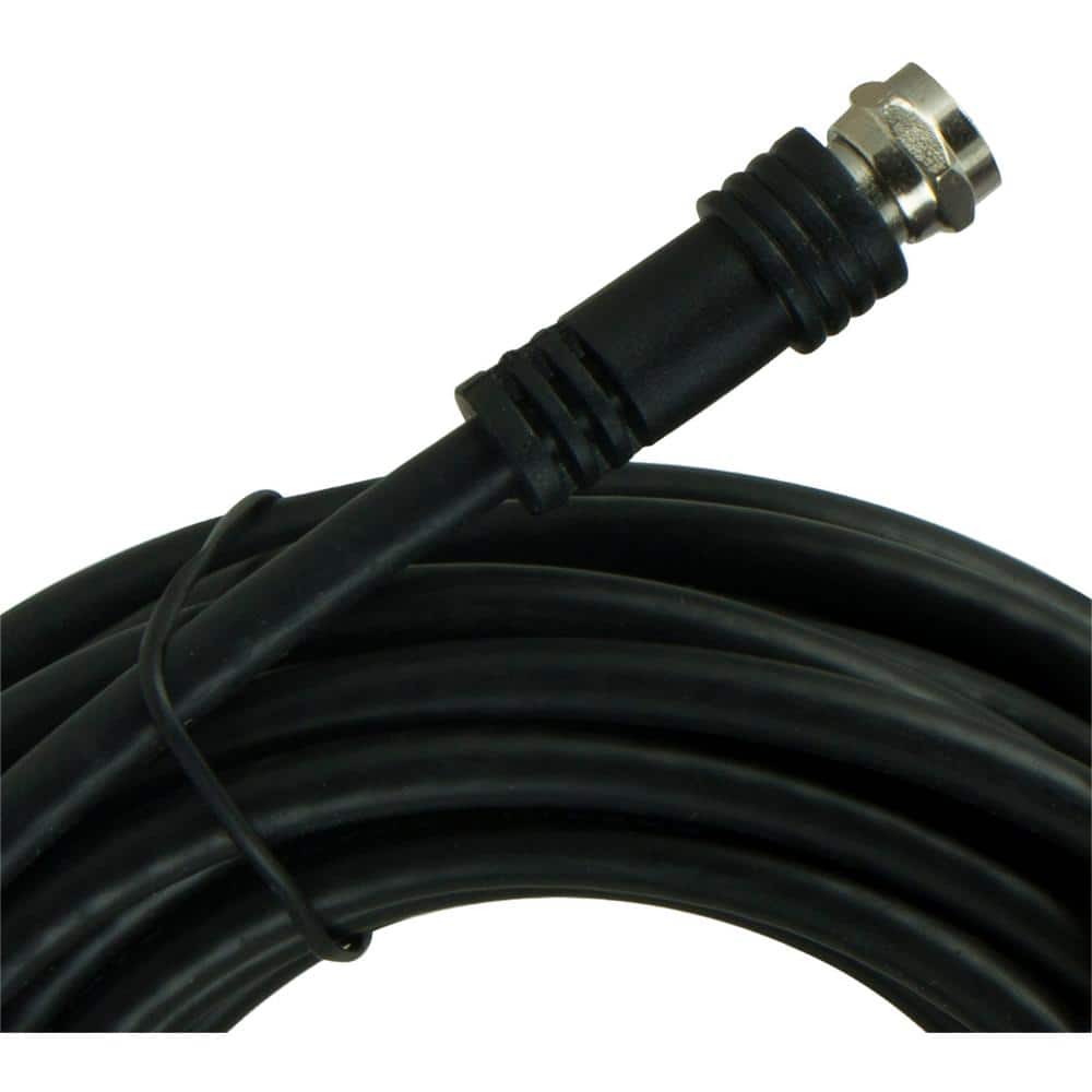 50 ft Black RG6 Coaxial Cable with F-Type Connectors