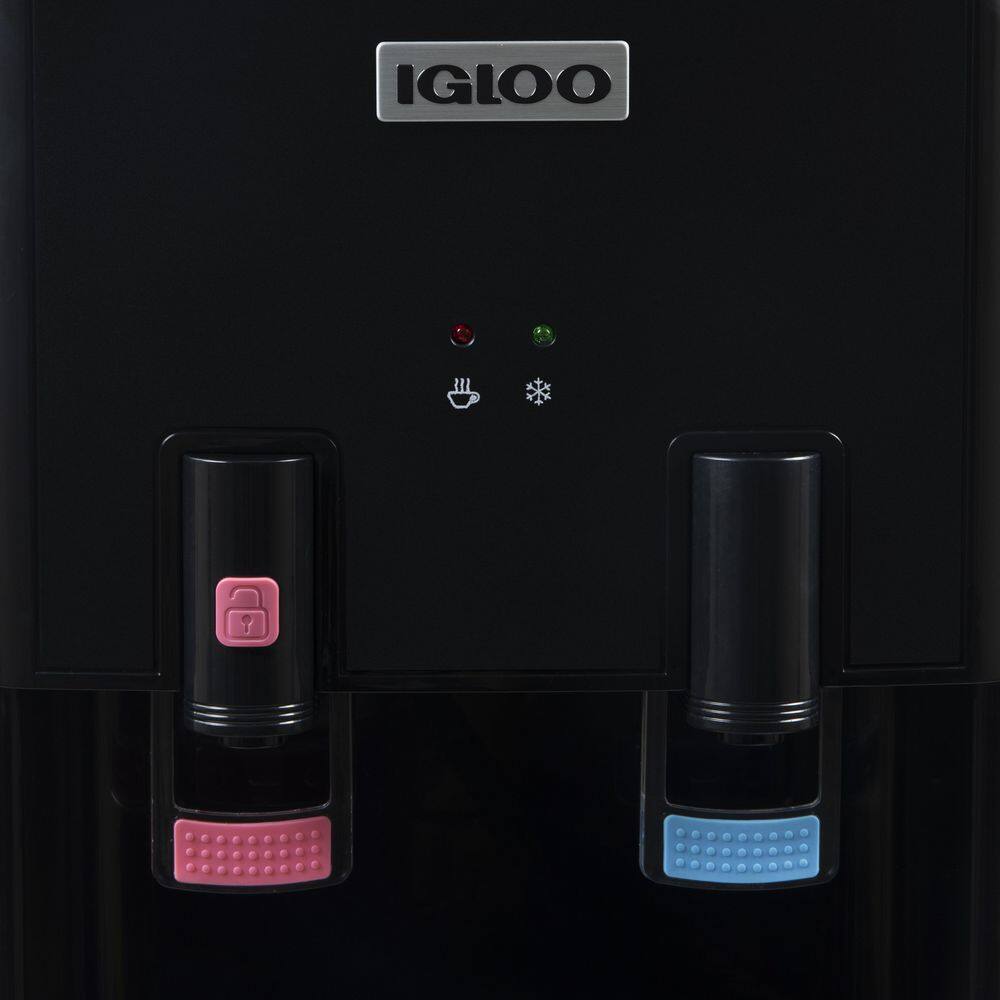 Black Freestanding Top Loading Hot and Cold Water Dispenser