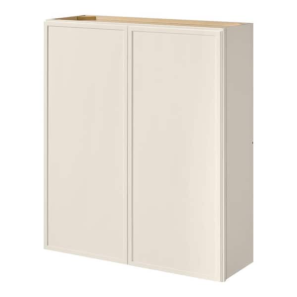 Leyton 36 in. W x 12 in. D x 42 in. H Ready to Assemble Plywood Slim Shaker Wall Kitchen Cabinet in Antique White
