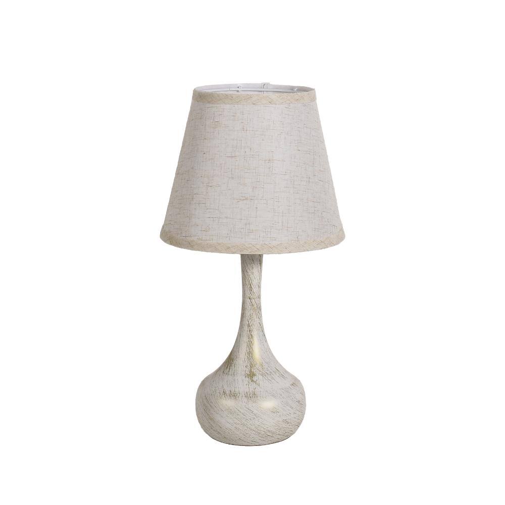 17.3 in. White Gold Modern Style Dimmable LED Table Lamp with Fabric Shade for Bedroom or Living Room (Set of 2) price history on PriceWatchPro